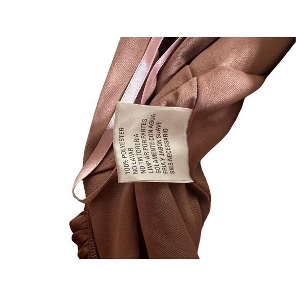 Mac Duggal Ieena High Neckline Mauve Long Sleeve Puff Shoulder Midi Dress 8 NWT - Picture 9 of 12